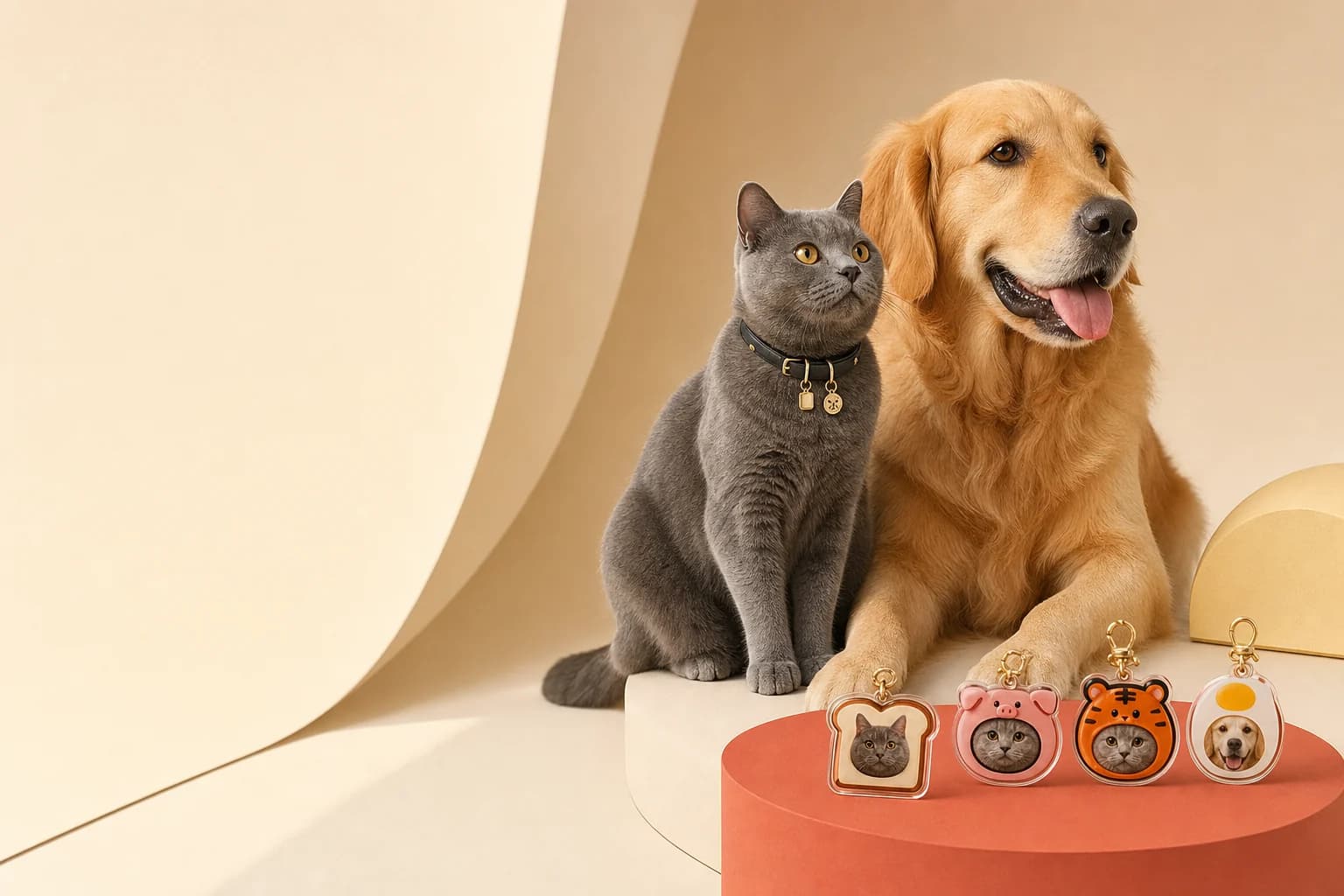 A cat and dog at home with PETFORGE accessories