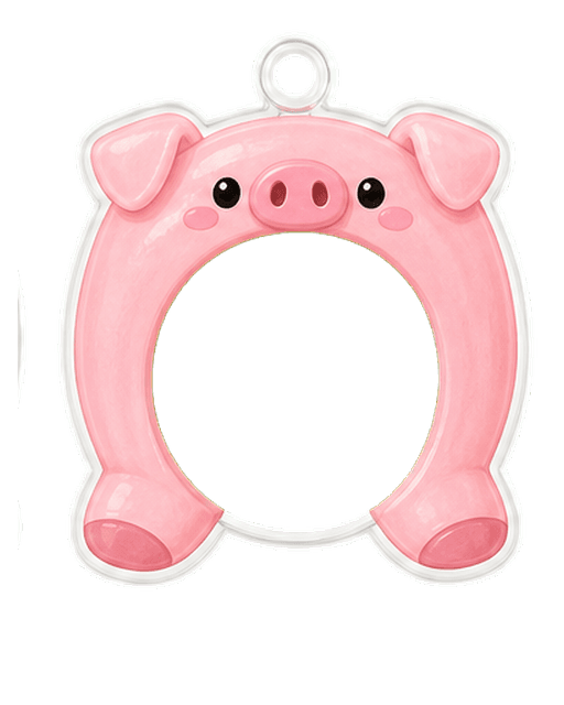Pig Hood illustrated pet portrait frame